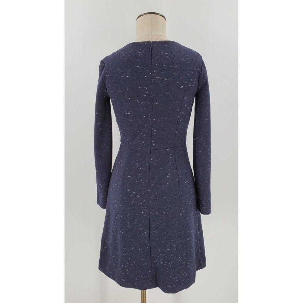 Madewell Womens Dress Long Sleeve Mini Ponte Blue With Flecks Size 0 - Picture 4 of 10